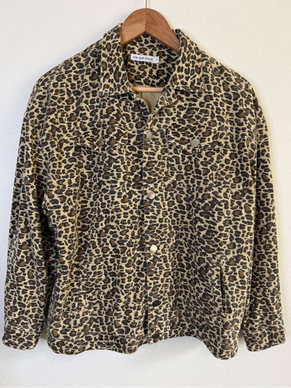 Toby Heart Ginger Leopard Print Jacket Small Animal Print Utility Shacket